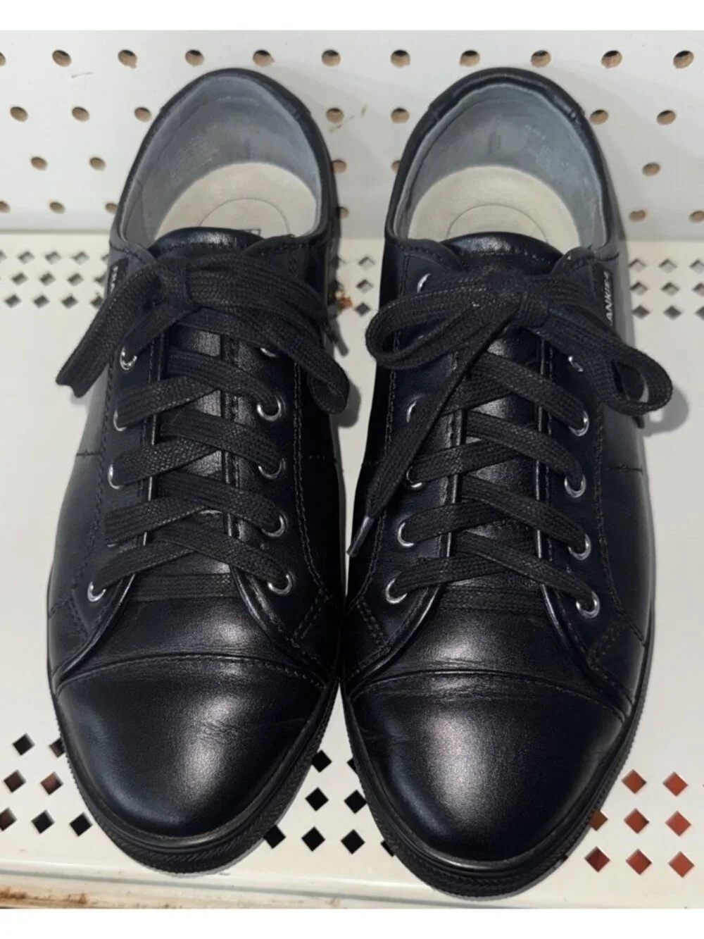 FRANKIE4 Nat II Womens Leather Lace Up Casual Shoes Sneakers Size 10 Black